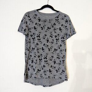 Gray Mickey Mouse Allover Print T-Shirt - Medium